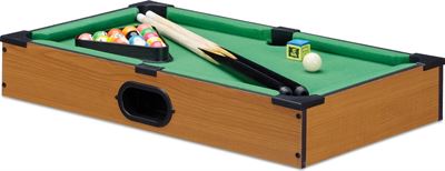 Steen Mysterieus Wreed Relaxdays pooltafel met accessoires - poolbiljart - hout look - mini pool  tafel - 51x31 cm speelgoedtafels kopen? | Kieskeurig.be | helpt je kiezen