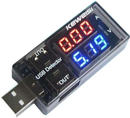 LMMY2022 USB Voltmeterameter Rood + blauw dubbel USB Huidige spanning opladen Detector Tester Batterij Voltmeter Ammeter Charger Doctor