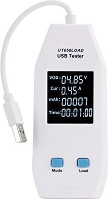 LMMY2022 USB Voltmeterameter USB Tester Digital Voltmeter Ampèremeter Voltage Current Amperemeters Capaciteit Meter Doctor for Mobilephone Tablet Vermogen. (Color : UT658LOAD)