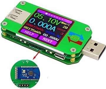 LMMY2022 USB Voltmeterameter Type-C Voltmeter Ammeter Um25 / 25c, um24 / 24c, um34 / 34c Kleur Lcd Weergave Dc Volt Quick Charger Amp Ammeter Power Bank Detector (Color : UM24C)