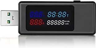 LMMY2022 USB Voltmeterameter 10 in 1 Dc Type -C usb Tester Huidige 4-30V Voltage Meter Timing Ammeter Digitale Monitor Cut-Off Power Indicator Bank Charger (Color : V30 Black)