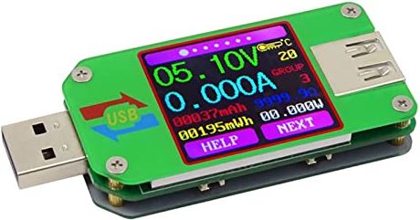 LMMY2022 USB Voltmeterameter Type-C Voltmeter Ammeter Um25 / 25c, um24 / 24c, um34 / 34c Kleur Lcd Weergave Dc Volt Quick Charger Amp Ammeter Power Bank Detector (Color : UM24)