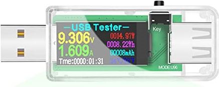 LMMY2022 USB Voltmeterameter 13 in 1 USB tester Dc Digitale voltmeter Amperimetro Voltage Current Meter Ammeter Detector Power Bank Charger Indicator (Color : U96 transparent)