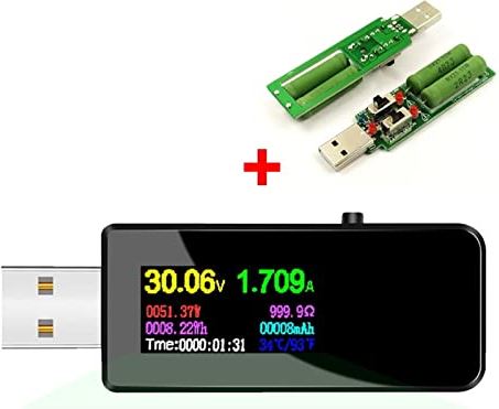 LMMY2022 USB Voltmeterameter 13 in 1 USB tester Dc Digitale voltmeter Amperimetro Voltage Current Meter Ammeter Detector Power Bank Charger Indicator (Color : U96 Black 3A load)