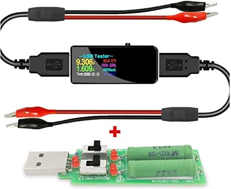 LMMY2022 USB Voltmeterameter 13 in 1 USB tester Dc Digitale voltmeter Amperimetro Voltage Current Meter Ammeter Detector Power Bank Charger Indicator (Color : U96 Black 3A Cable)