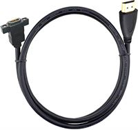 Nowakk HDMI Male naar Female Panel Mount Extension Cable Converter Adapter Kabel voor PC Laptop naar HDTV Projector - Zwart - 0.3m