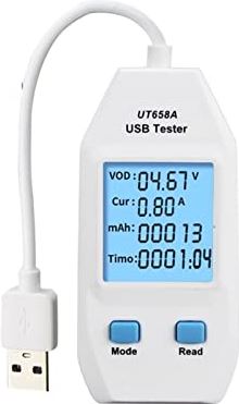 LMMY2022 USB Voltmeterameter USB Tester Digital Voltmeter Ampèremeter Voltage Current Amperemeters Capaciteit Meter Doctor for Mobilephone Tablet Vermogen. (Color : UT658A)