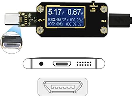 LMMY2022 USB Voltmeterameter 7 in 1 USB tester Dc Digitale Voltmeter Amperimetro Voltagecurrent Meter Ammeter Detector Power Bank Charger (Color : ITEM B)