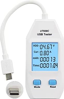 LMMY2022 USB Voltmeterameter USB Tester Digital Voltmeter Ampèremeter Voltage Current Amperemeters Capaciteit Meter Doctor for Mobilephone Tablet Vermogen. (Color : UT658C)