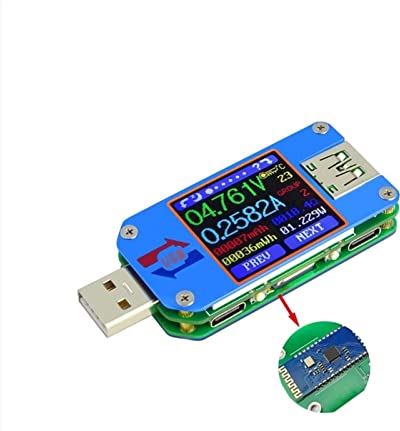 LMMY2022 USB Voltmeterameter Type-C Voltmeter Ammeter Um25 / 25c, um24 / 24c, um34 / 34c Kleur Lcd Weergave Dc Volt Quick Charger Amp Ammeter Power Bank Detector (Color : UM25C)