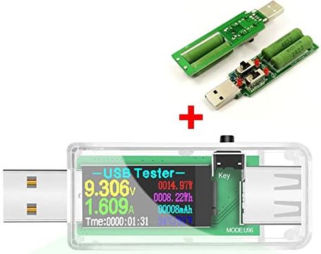 LMMY2022 USB Voltmeterameter 13 in 1 USB tester Dc Digitale voltmeter Amperimetro Voltage Current Meter Ammeter Detector Power Bank Charger Indicator (Color : U96 Transparent 3A)