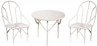 RAYHER 46066102 zitgroep 3-delig, 2 stoelen plus 1 tafel, 1 set, draad, wit, 18 x 13 x 5,8 cm