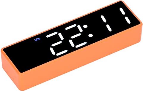 Sdfafrreg Digitale timer, 12H / 24H Compacte elektronische magnetische timer voor kantoorfitnessruimte Oranje frame + groen en wit display