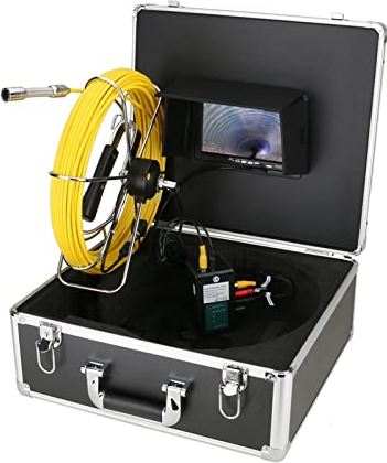 LYSGST Borescope 20M Rioolpijpinspectie Videocamera met Meterteller 17mm 8GB SD-kaart DVR IP68 Afvoer Rioolpijpleiding Industriële endoscoop voor pijpmuurinspectie