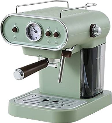 RTYUI Koffiezetapparaat Elektrisch Koffiezetapparaat Espresso-Apparaat Retro Semi-Automatisch Pomptype Cappuccino Met Stoom-Melkopschuimer Espresso-Apparaat (Lichtgroen)