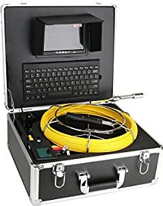 LYSGST Rioolbuis Inspectie Videocamera met Toetsenbord, 17Mm 8GB Kaart DVR IP68 Afvoer Riool Pijpleiding Industriële Endoscoop 7" Monitor, 20M