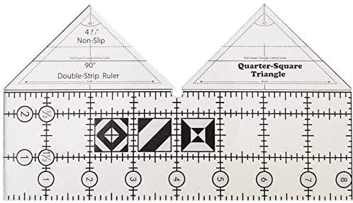 Yonatues 90 Graden Dubbele Strook Quilten Patchwork Liniaal Sjabloon, 2022 Nieuwe Antislip Acryl Patchwork Linialen en Sjablonen Naailiniaal voor Beginners Diy Ambachten Tool Quiltbenodigdheden, 8inch