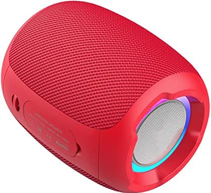 FIFAYYUIO Mini Bluetooth-luidspreker, draagbare duurzame draadloze subwoofer, waterdichte HIFI verliesvrije geluidskwaliteit, stereo subwooferluidspreker Geschikt voor pc/smartphone,Rood