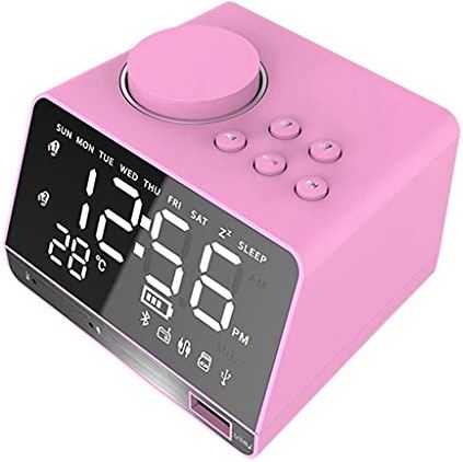 Z-SEAT Bluetooth Speaker Desk Alarm Clock Music (Color : B, Size : One Size) (B One Size)