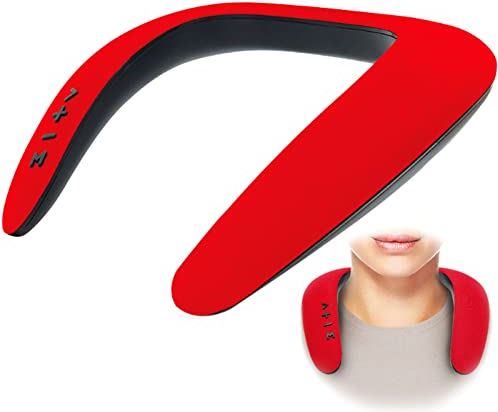 HANGING 5d Nekband Bluetooth-luidspreker, Bluetooth 5.0, Driedimensionale Halterhals Ingebouwde Microfoon, 5 Uur Speeltijd, Draagbare Draadloze Draagbare Luidspreker, Ideaal Voor Thuis En Buitenshuis(Red)