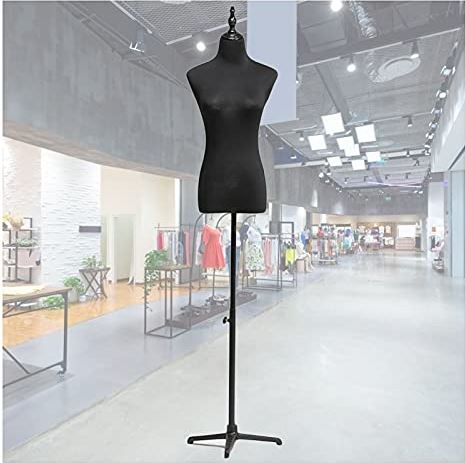 LYSGST Female Mannequin Torso Body, Adjustable Height Shop Window Clothing Display Stand, Dummy Props Dress Form Easy Installation, 2 Styles (Color : A, Size : S) (C Medium)
