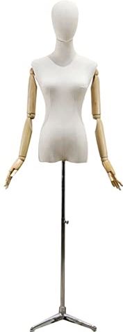 LYSGST Female Mannequin Torso Body, 120-182cm Adjustable Height Model Props, Dress Form for Clothing Store Display, Metal Tripod Stand, 2 Sizes