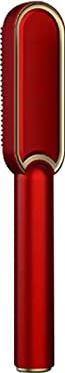 HUACHEN-CHAO Elektrische rechters hete kam haarverzorging 3 in 1 multifunctioneel haar rechttrekken verwarmde borstel keramische krultje (Color : Red, Plug standard : 1)