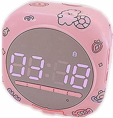 Z-SEAT Pink Bluetooth Speaker FM Radio Alarm Clock Card Electronic Display (Color : A, Size : One Size) (A One Size)