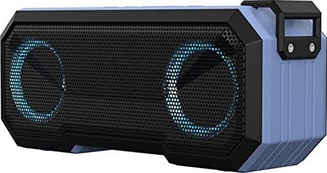 FIFAYYUIO Bluetooth Dual Speaker, IPX7 Waterdichte Kleurrijke Lichtgevende Audio Outdoor Subwoofer, Loudbox Met Power Bank Subwoofer FM Radio, Ideaal Cadeau,Blauw
