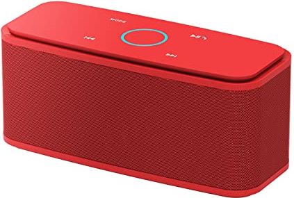 CCHLQLZ Loudbox Bluetooth-luidspreker, draagbare draadloze Bluetooth 4.0-aanraakluidsprekers met 12 W HD-geluid en krachtige bas, handsfree voor telefoon, tablet, tv, cadeau-ideeën,Rood