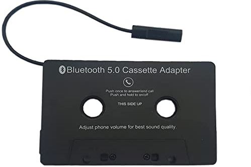 QINQING Universal Cassette Bluetooth 5.0 Adapter Converter Car Tape Audio Cassette geschikt for Aux Stereo Music Adapter (Bluetooth Standard : Bluetooth v5.0, Color : Black)