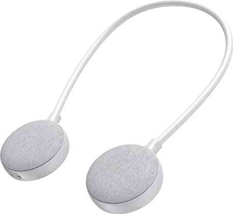CCHLQLZ NIEUWE nek Bluetooth-luidspreker, waterdichte draadloze bas Surround Stereo Loudbox, ondersteuning voor SD-kaart met microfoon Draagbare buitenaudio voor gaming,Wit