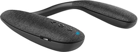 FIFAYYUIO Nekband Bluetooth-luidspreker, draagbare surround sound draadloze nekluidspreker, met bas HD-spraakknop Voor game-tv Wandeloefening,zwart