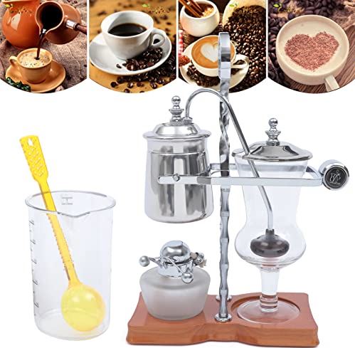 PIOJNYEN Siphon koffiezetapparaat in retrostijl, vacuüm-koffiezetapparaat, glazen sifon pot, percolators, 4-5 koppen voor koffie en thee