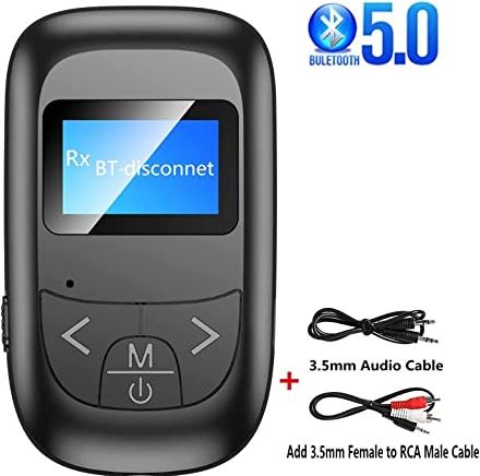 QINQING Wireless Bluetooth 5.0 vijf-in-één Bluetooth-adapterontvangerszender ingebouwde ruisreductie, gratis aandrijving Hifi geluidskwaliteit (Color : T14)