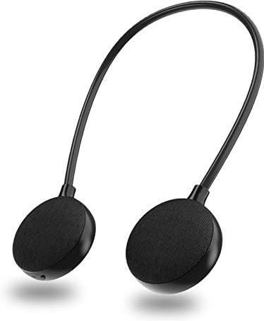 CCHLQLZ NIEUWE nek Bluetooth-luidspreker, waterdichte draadloze bas Surround Stereo Loudbox, ondersteuning voor SD-kaart met microfoon Draagbare buitenaudio voor gaming,zwart