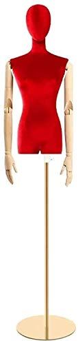 LYSGST Mannequin Manikin Body Detachable Display Mannequin Head Mannequin Base Metal, for Clothing and Jewelry Show Dress (Red)