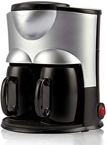 ZHJFDJ ZIRUIGONG Koffie? Maker? Machine, mini-koffiezetapparaat, keramische dubbele kop automatisch, geschikt for kleine binnenlandse koffiepot, roze, EU (Color : Black, Size : EU)