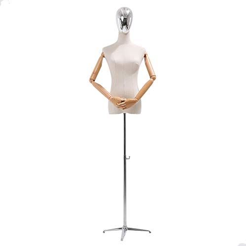 LYSGST Female Mannequin Torso Body Dress Form Flexible Arms and Tripod Stand for Clothing Wedding Dress Jewelry Display