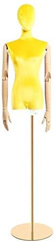 LYSGST Mannequin Manikin Body Detachable Display Mannequin Head Mannequin Base Metal, for Clothing and Jewelry Show Dress (Yellow)
