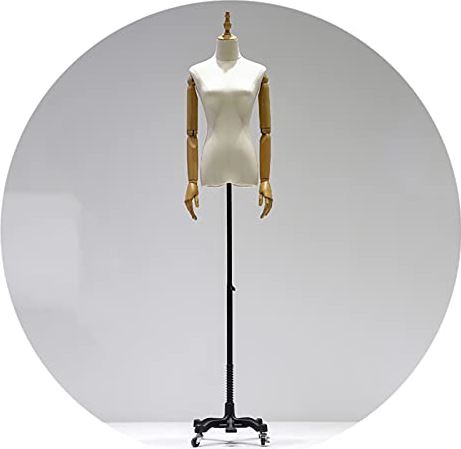 LYSGST Female Mannequin Torso Body, Tailors Dress Form with Wooden Arms, Adjustable Height Sewing Design Hanger, Universal Wheel Base, 2 Colors