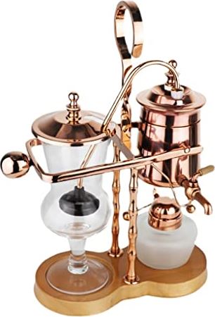 THGJACH Balance Siphon Koffiezetapparaat Siphon Coffee Brewer Roestvrij staal Retro Elegant Beautiful Modellering (Rose Gold) (Color : A, Size : 38 * 24 * 13cm)