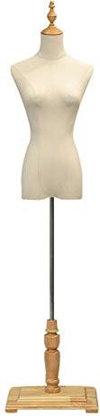 LYSGST Female Mannequin Torso Body Dress Form Sewing Armless with Base Stand for Clothing Dress Jewelry Display, 2 Sizes (Color : Beige, Size : S) (Beige Medium)