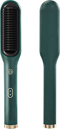 zoudelong21321 Hete Kam 1 Pc's Hair Stijltang Hot Cam Stijltang Droger en Stelling Borstel Iron Baard Elektrische Hot Kam Ultralicht en compact, gemakkelijk mee te nemen (Color : Green, Plug standard : 1)