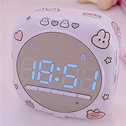 Z-SEAT Pink Bluetooth Speaker FM Radio Alarm Clock Card Electronic Display (Color : A, Size : One Size) (B One Size)