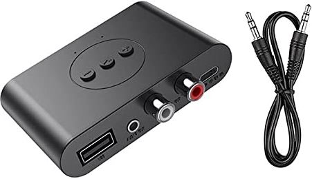QINQING Bluetooth 5.0 Audio -ontvanger u schijf RCA 3. 5 mm 3.5 Aux Jack Stereo Music draadloze adapter met microfoon for autokitluidsprekerversterker