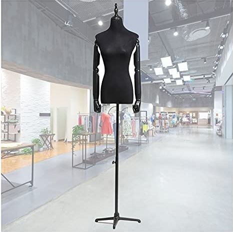 LYSGST Female Mannequin Torso Body, Adjustable Height Shop Window Clothing Display Stand, Dummy Props Dress Form Easy Installation, 2 Styles (Color : A, Size : S) (D Medium)