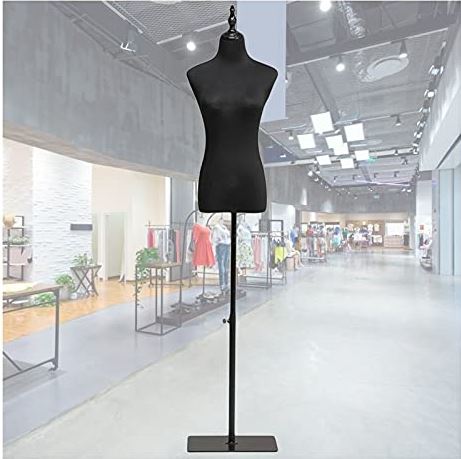LYSGST Female Mannequin Torso Body, Adjustable Height Shop Window Clothing Display Stand, Dummy Props Dress Form Easy Installation, 2 Styles (Color : A, Size : S) (A Medium)