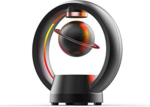 FIFAYYUIO Magnetische zwevende luidspreker, draagbare draadloze 360 ??roterende Bluetooth-luidspreker, surround sound-luidspreker met nachtverlichting, past voor ornament, thuis, pc,zwart