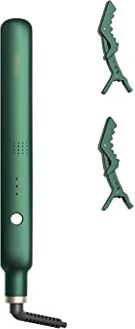 BBFQL Elektrische spalk dubbel gebruik voor steil en krullend haar negatieve ionen ontkrulplaat clip stijltang krultang voor lang haar (Color : Green, S : 27 * 3.8cm)